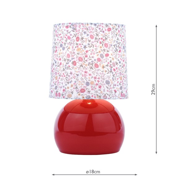 (image for) Laura Ashley Knowlton Table Lamp Pink Crackle Glaze With Shade